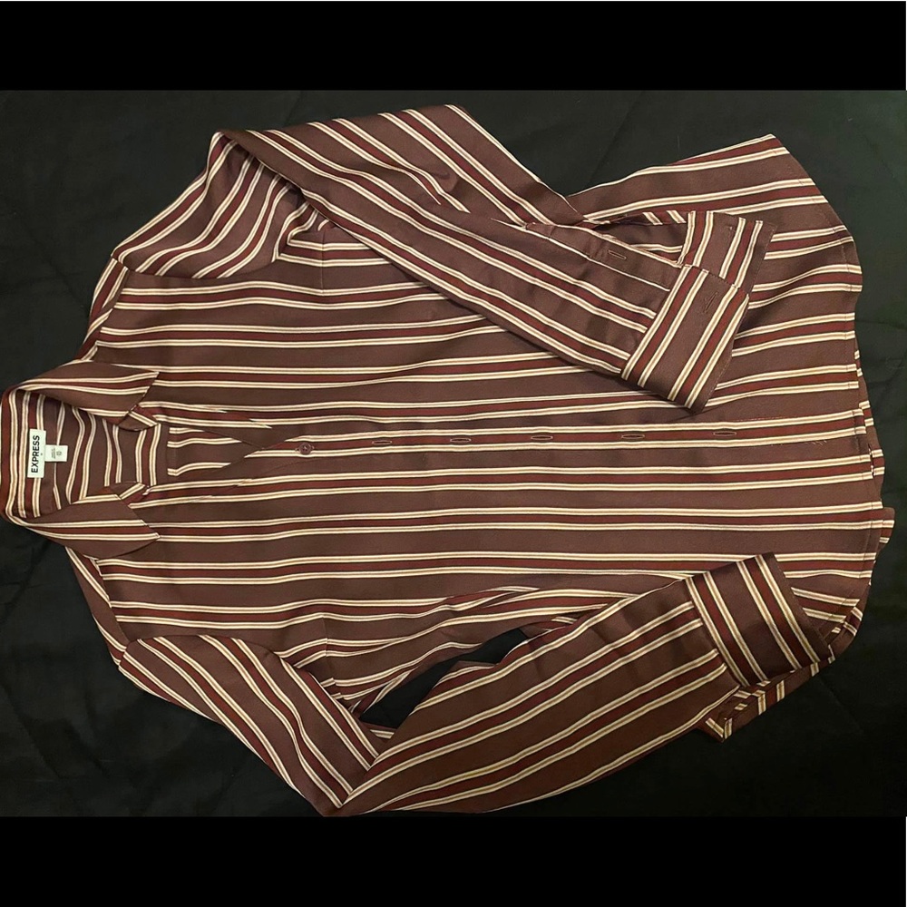 NWT Express satin stripes button shirt